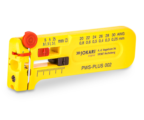 JOKARI Precision Wire Stripper PWS-PLUS 002 for stripping fine conductors, strands and wires from 0.25 to 0.80 mm Ø